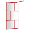 vidaXL Paroi de douche avec verre ESG transparent rouge 100x195 cm
