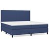 vidaXL Sommier &agrave; lattes de lit avec matelas Bleu 200x200 cm Tissu
