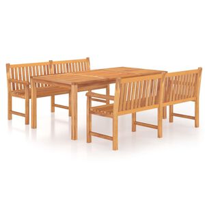 vidaXL Ensemble &agrave; manger de jardin 3 pcs Bois de teck massif