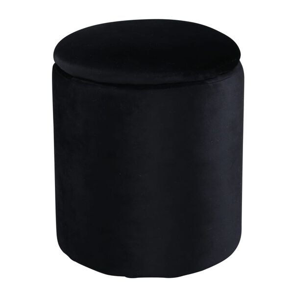 Venture Home Pouf Limpen 32x32x40 cm Velours Noir