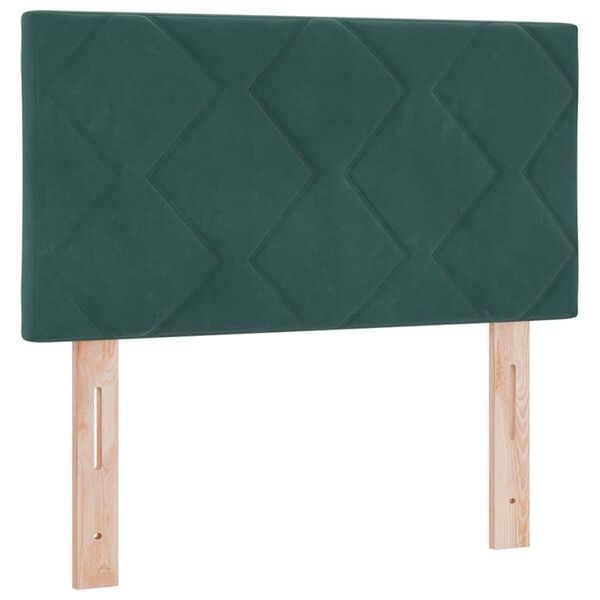 vidaXL Lit &agrave; ressorts avec matelas Vert fonc&eacute; 200 x 80 cm Velours