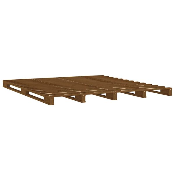 vidaXL Lit de palette sans matelas marron miel 140x190 cm bois massif