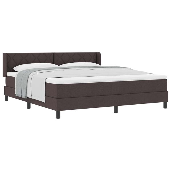 vidaXL Lit boxspring avec matelas Marron fonc&eacute; 180 x 200 cm
