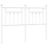 vidaXL T&ecirc;te de lit m&eacute;tal blanc 135 cm