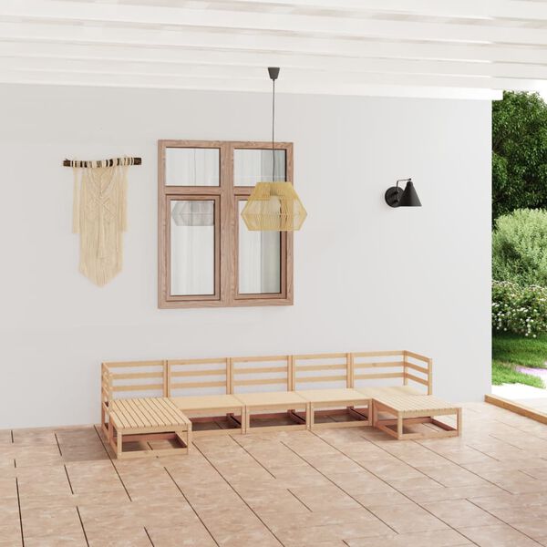 vidaXL Salon de jardin 7 pcs Bois de pin massif