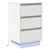 vidaXL Cabinet de chevet Blanc 39 x 34,5 x 65 cm Bois d'ing&eacute;nierie
