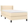 vidaXL Sommier &agrave; lattes de lit et matelas Cr&egrave;me 90x190 cm Tissu