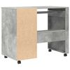 vidaXL Bureau avec roues Gris b&eacute;ton 91 x 50 x 77 cm Bois d'ing&eacute;nierie