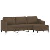 vidaXL Canap&eacute; &agrave; 3 places avec repose-pieds Marron 210 cm Tissu