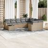 vidaXL Salon de jardin avec coussins 10 pcs beige r&eacute;sine tress&eacute;e