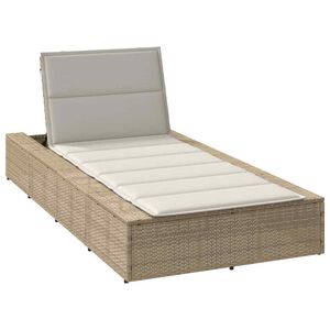 vidaXL Transat avec coussin flottant beige r&eacute;sine tress&eacute;e