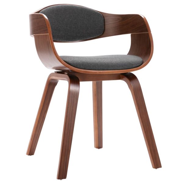 vidaXL Chaises &agrave; manger lot de 6 bois courb&eacute; et tissu gris