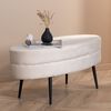 Venture Home Pouf Otto 100x40x41 cm Velours Blanc cass&eacute;