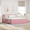 vidaXL Lit avec rangement et LED avec LED Rose 180 x 200 cm Velours