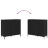 vidaXL Buffet avec tiroir Noir 89,5 x 33 x 82 cm Bois d'ing&eacute;nierie