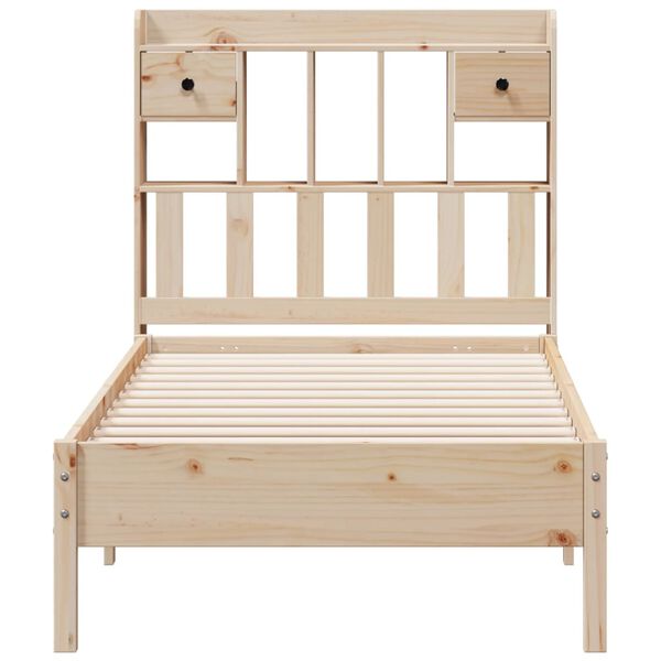 vidaXL Lit biblioth&egrave;que sans matelas 90x200 cm bois de pin massif