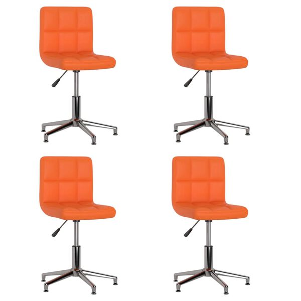vidaXL Chaises pivotantes &agrave; manger lot de 4 orange similicuir