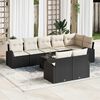 vidaXL Ensemble de Canap&eacute;s avec coussin 9 pcs Noir et Blanc polyrotin
