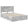vidaXL Cadre de lit Gris b&eacute;ton 140 x 190 cm Bois Ing&eacute;nierie