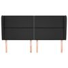 vidaXL T&ecirc;te de lit avec oreilles Noir 203x23x118/128 cm Similicuir