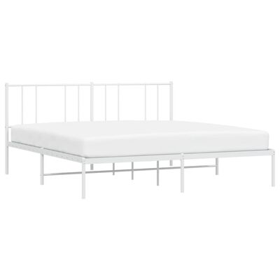 vidaXL Cadre de lit métal sans matelas et tête de lit blanc 183x213 cm