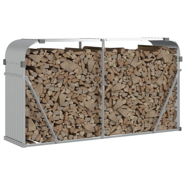 vidaXL Porte-b&ucirc;ches argent&eacute; 180x45x100 cm acier galvanis&eacute;