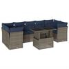vidaXL Ensemble de canap&eacute; de jardin 8 pcs avec coussins gris r&eacute;sine tress&eacute;e