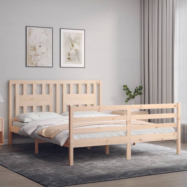 vidaXL Cadre de lit sans matelas 160x200 cm bois massif