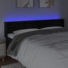 vidaXL T&ecirc;te de lit &agrave; LED Noir 183x16x78/88 cm Velours