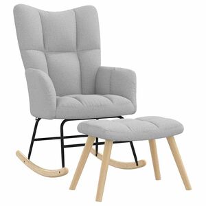 vidaXL Chaise &agrave; bascule avec repose-pied gris nuage tissu