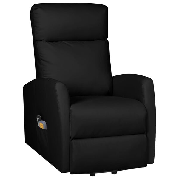 vidaXL Fauteuil de massage Noir Similicuir