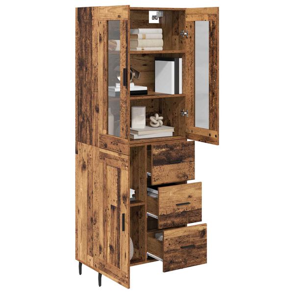 vidaXL Haut Armoire avec tiroir 2 pcs Bois Ancien Bois d'ing&eacute;nierie