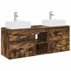 vidaXL Ensemble d'armoire de salle de bain 3 pc Ch&ecirc;ne fum&eacute;