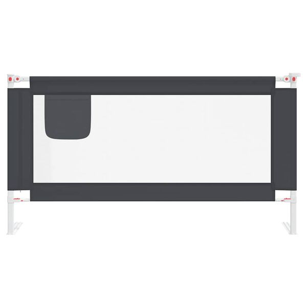 vidaXL Barri&egrave;re de s&eacute;curit&eacute; de lit d'enfant Gris fonc&eacute; 160x25 cm Tissu