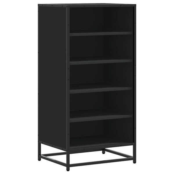 vidaXL &Eacute;tag&egrave;re &agrave; chaussures noir 48x38x97,5 cm bois d'ing&eacute;nierie