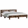 vidaXL Cadre de lit avec LED sans matelas ch&ecirc;ne fum&eacute; 180x200 cm