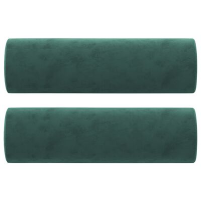 vidaXL Canapé 2 places avec oreillers vert foncé 120 cm velours