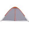 vidaXL Tente de camping &agrave; d&ocirc;me 4 personnes gris et orange imperm&eacute;able