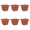 vidaXL Pot de Fleurs Carr&eacute; 6 pc Rouge brique 43 x 43 x 33,5 cm