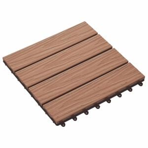 vidaXL Carreau de terrasse 11 pi&egrave;ces Marron Clair 30 x 30 cm WPC