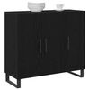 vidaXL Buffet Chêne noir 90 x 34 x 80 cm Bois d'ingénierie