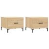 vidaXL Tables basses 2 pcs ch&ecirc;ne sonoma 50x50x40 cm bois d'ing&eacute;nierie