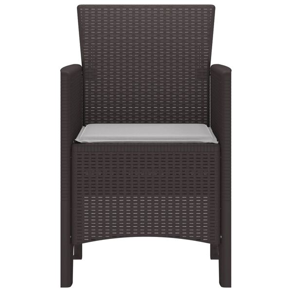 vidaXL Chaise de jardin 4 pcs Marron 53 x 49 x 85 cm Polypropyl&egrave;ne
