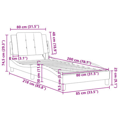 vidaXL Cadre de lit sans matelas noir 80x200 cm similicuir