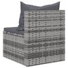 vidaXL Salon de jardin 4 pcs avec coussins gris r&eacute;sine tress&eacute;e
