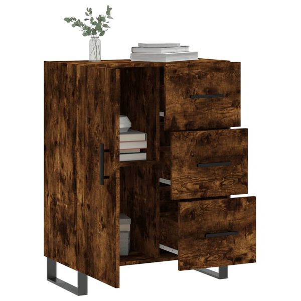 vidaXL Buffet ch&ecirc;ne fum&eacute; 69,5x34x90 cm bois d'ing&eacute;nierie