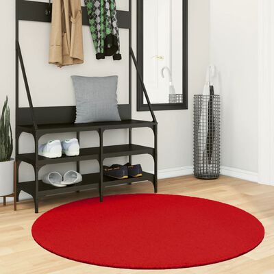 vidaXL Tapis OVIEDO à poils courts rouge Ø 120 cm