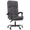 vidaXL Fauteuil de massage inclinable de bureau Gris Similicuir