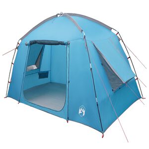vidaXL Tente Cabane avec toit Bleu 210 x 210 x 138 cm Polyester