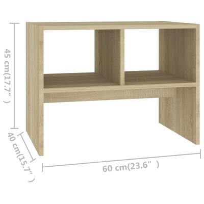 vidaXL Table d'appoint Chêne sonoma 60x40x45 cm Aggloméré